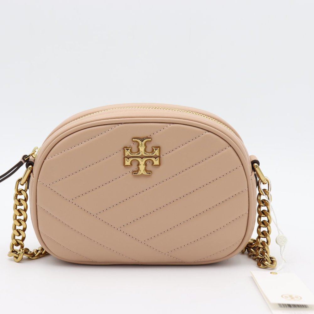 Tory Burch Kira Chevron Leather Camera Crossbody Shoulder Bag Purse